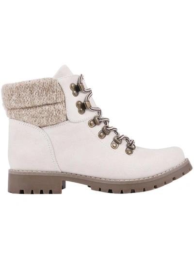 Shop Cliffs By White Mountain Pathfield Womens Knit Lace-up Ankle Boots In White