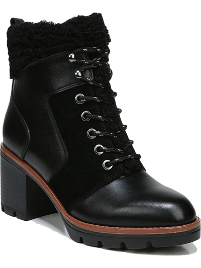 Shop Naturalizer Val Womens Leather Lug Sole Combat & Lace-up Boots In Black