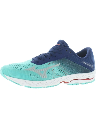 Shop Mizuno Wave Shadow 3 Womens Sport Fitness Running Shoes In Blue