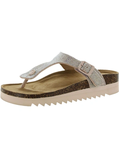 Shop Wild Pair Barnett Womens Casual Footbed Thong Sandals In Beige