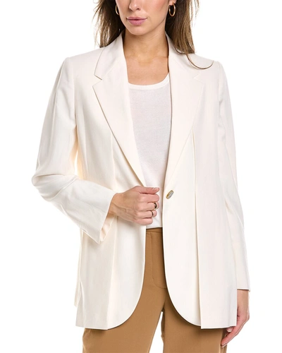 Shop Ferragamo Single Button Silk Blazer In White