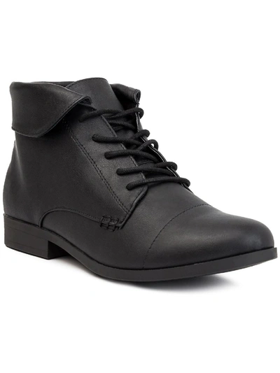 Shop London Fog Clora Womens Faux Leather Ankle Combat & Lace-up Boots In Multi