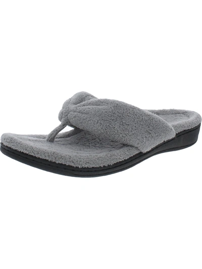 Shop Vionic Gracie Womens Comfy Slip On Thong Slippers In Grey