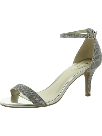 Shop Bandolino Madia 2 Womens Metallic Ankle Strap Heels In Silver
