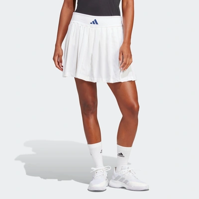 Shop Adidas Originals Women's Adidas Clubhouse Premium Classic Tennis Pleated Skirt In White
