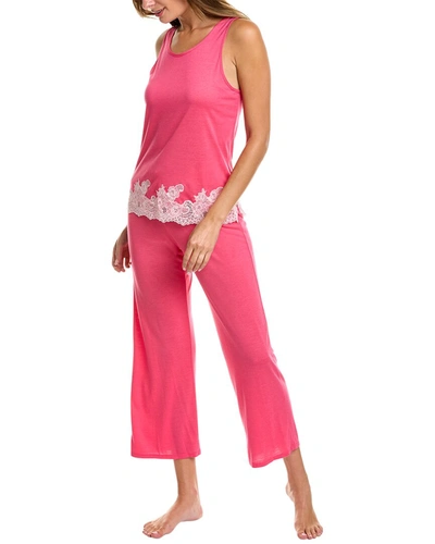 Shop Natori 2pc Luxe Shangri La Pajama Pant Set In Pink