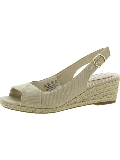Lifestride Socialite Womens Canvas Peep-toe Slingback Sandals In Multi