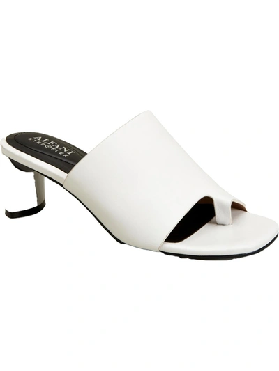 Shop Alfani Colyer Womens Leather Dressy Block Heel In White