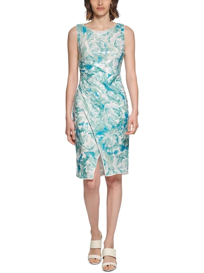 Shop Calvin Klein Womens Sequin Sleeveless Sheath Dress In Multi