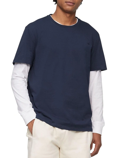 Shop Calvin Klein Mens Cotton Crewneck T-shirt In Multi