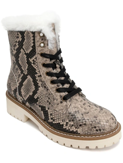 Shop Sugar Womens Leather Ankle Winter & Snow Boots In Multi