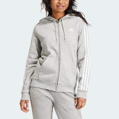 Shop Adidas Originals Women's Adidas Essentials Fleece 3-stripes Full-zip Hoodie In Multi