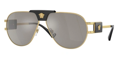 Shop Versace Men's Ve2252-10026g Fashion 63mm Gold Sunglasses