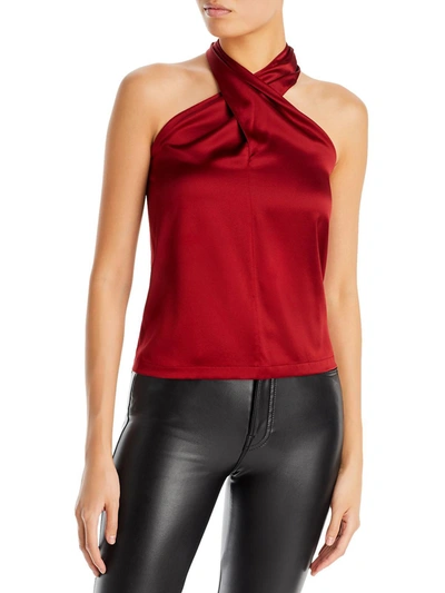Shop Theory Ertil Womens Satin Open Back Halter Top In Red