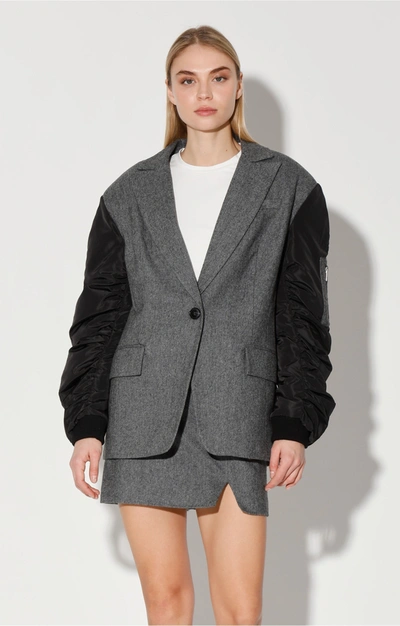 Walter Baker Asher Oversize Wool Blend Jacket In Grey