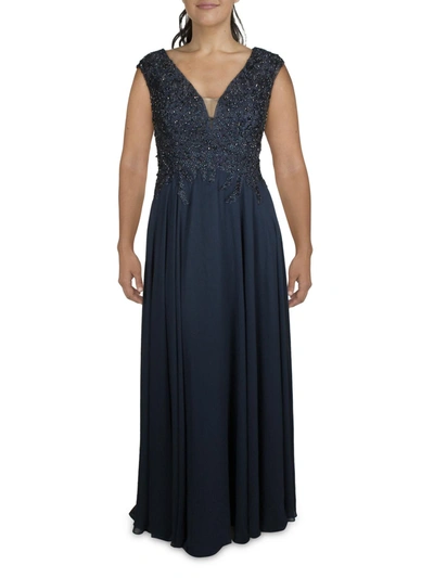 Shop Mac Duggal Womens Embellished Sleeveless Evening Dress In Multi