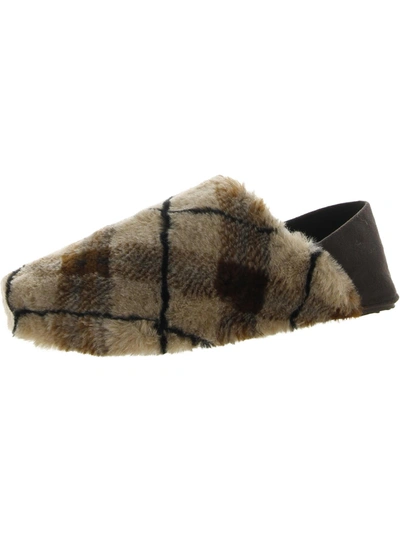 Shop Cole Haan Shearling Womens Faux Fur Slip On Loafer Slippers In Multi