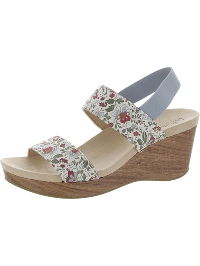 Lifestride Delta Womens Solid Ankle Strap Wedge Sandals In Multi