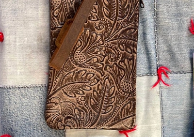 Hide Junkie Women's Medium Leather Wristlet In Brown In Brown