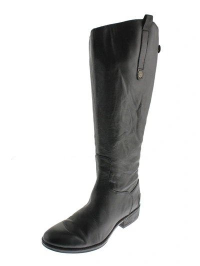 Shop Sam Edelman Penny 2 Womens Leather Wide Calf Riding Boots In Black