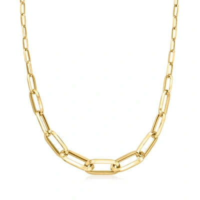 Shop Canaria Fine Jewelry Canaria 10kt Yellow Gold Graduated Paper Clip Link Necklace In Multi