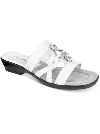 Shop Easy Street Torrid Womens Faux Leather Animal Print Slide Sandals In White