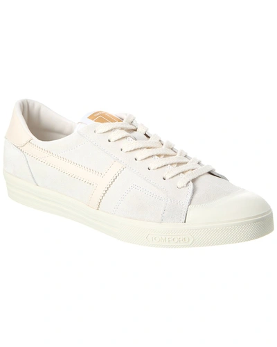 Shop Tom Ford Suede & Leather Sneaker In White