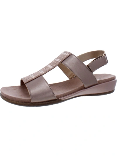 Shop Easy Spirit Hazel Womens Leather Adjustable Flat Sandals In Pink