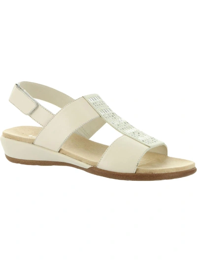 Shop Easy Spirit Hazel Womens Leather Adjustable Flat Sandals In White