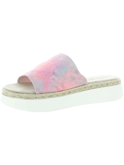 Shop Cool Planet By Steve Madden Juniperr Womens Heel Tie-dye Slide Sandals In Pink