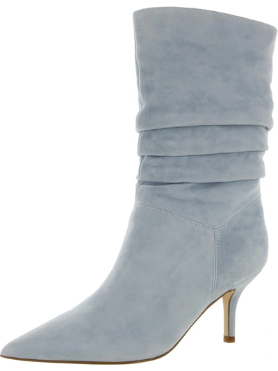 Shop Nine West Mycki Womens Slouchy Pointed Toe Mid-calf Boots In Blue