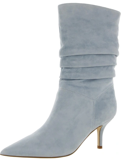 Nine West Mycki Womens Slouchy Pointed Toe Mid-calf Boots In Blue