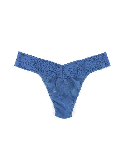 Shop Hanky Panky Daily Lace Original Rise Thong In Blue