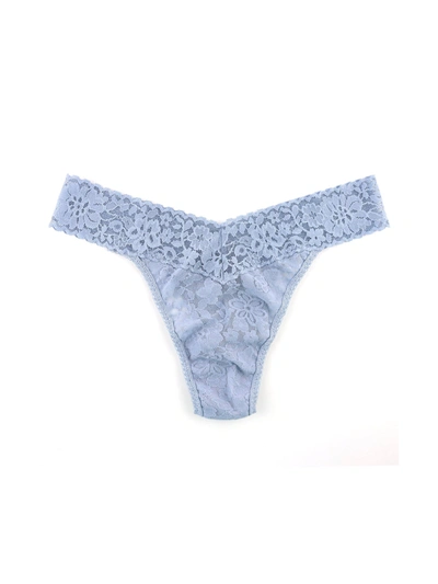 Shop Hanky Panky Daily Lace Original Rise Thong In Blue