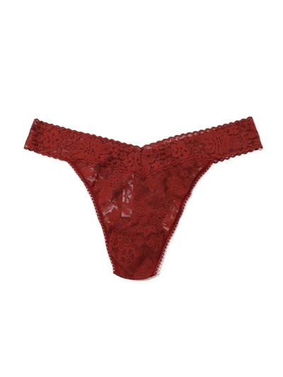 Shop Hanky Panky Daily Lace Original Rise Thong In Red