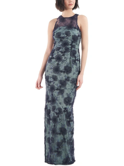 Shop Js Collections Womens Applique Maxi Evening Dress In Green