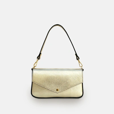 Shop Apatchy London The Munro Gold Leather Shoulder Bag