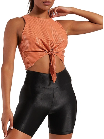 Shop Koral Start Infinit Womens High Rise Pocket Bike Shorts In Orange
