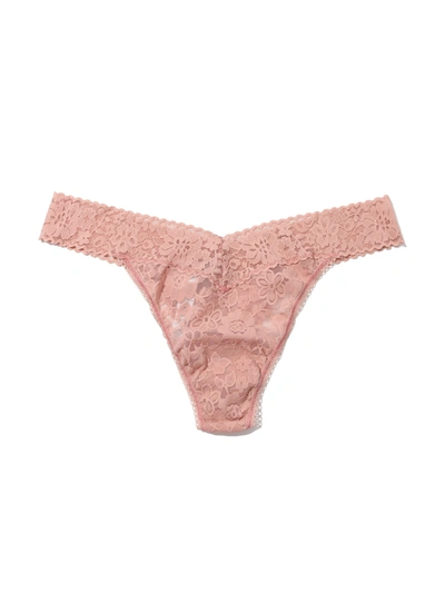 Shop Hanky Panky Daily Lace Original Rise Thong In Pink
