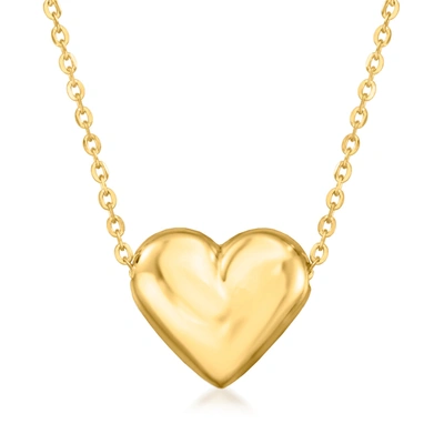 Shop Ross-simons 14kt Yellow Gold Heart Necklace In Multi