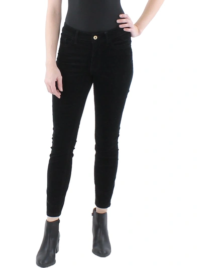 Shop Tommy Hilfiger Tribeca Womens Corduroy Cropped Skinny Pants In Black