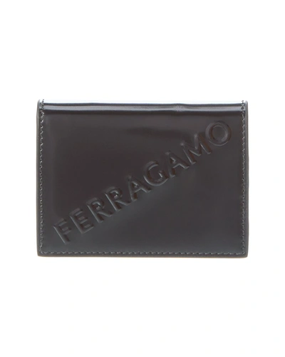 Shop Ferragamo Logo Leather Card Case In Black