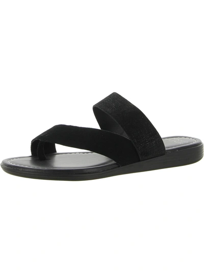 Shop Donald J Pliner Galena Womens Suede Toe-post Slide Sandals In Black