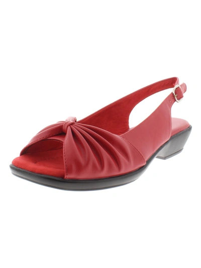 Shop Easy Street Fantasia Womens Gathered Slip On Slingback Sandals In Red