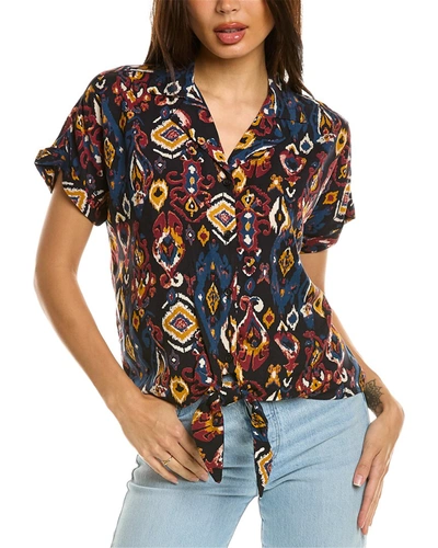 Shop Beachlunchlounge Tie Front Top In Blue