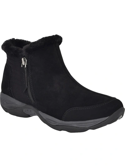 Shop Easy Spirit Elinot Womens Suede Slip On Ankle Boots In Black