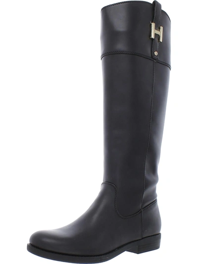 Tommy Hilfiger Twshyenne3 Womens Leather Zipper Knee-high Boots In Black