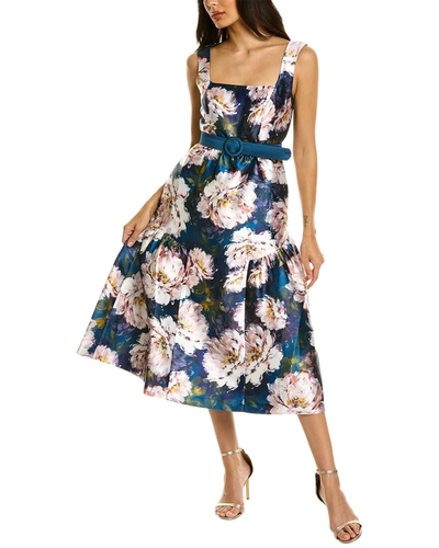 Shop Kay Unger Lydia Tea Length Dress In Multi