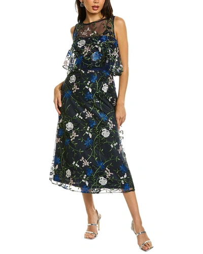 Shop Js Collections Amira Popover Midi Dress In Multi