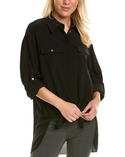Shop Michael Kors Cargo Tie Silk Blouse In Black